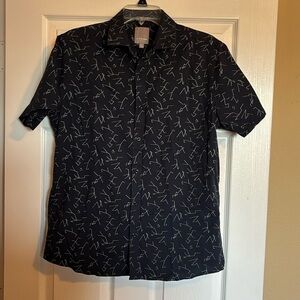 A-Frame men’s blue short sleeve button down shirt size medium